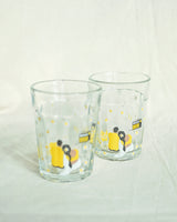 Love melodies with Frangipani (set of two) Crystal Glass