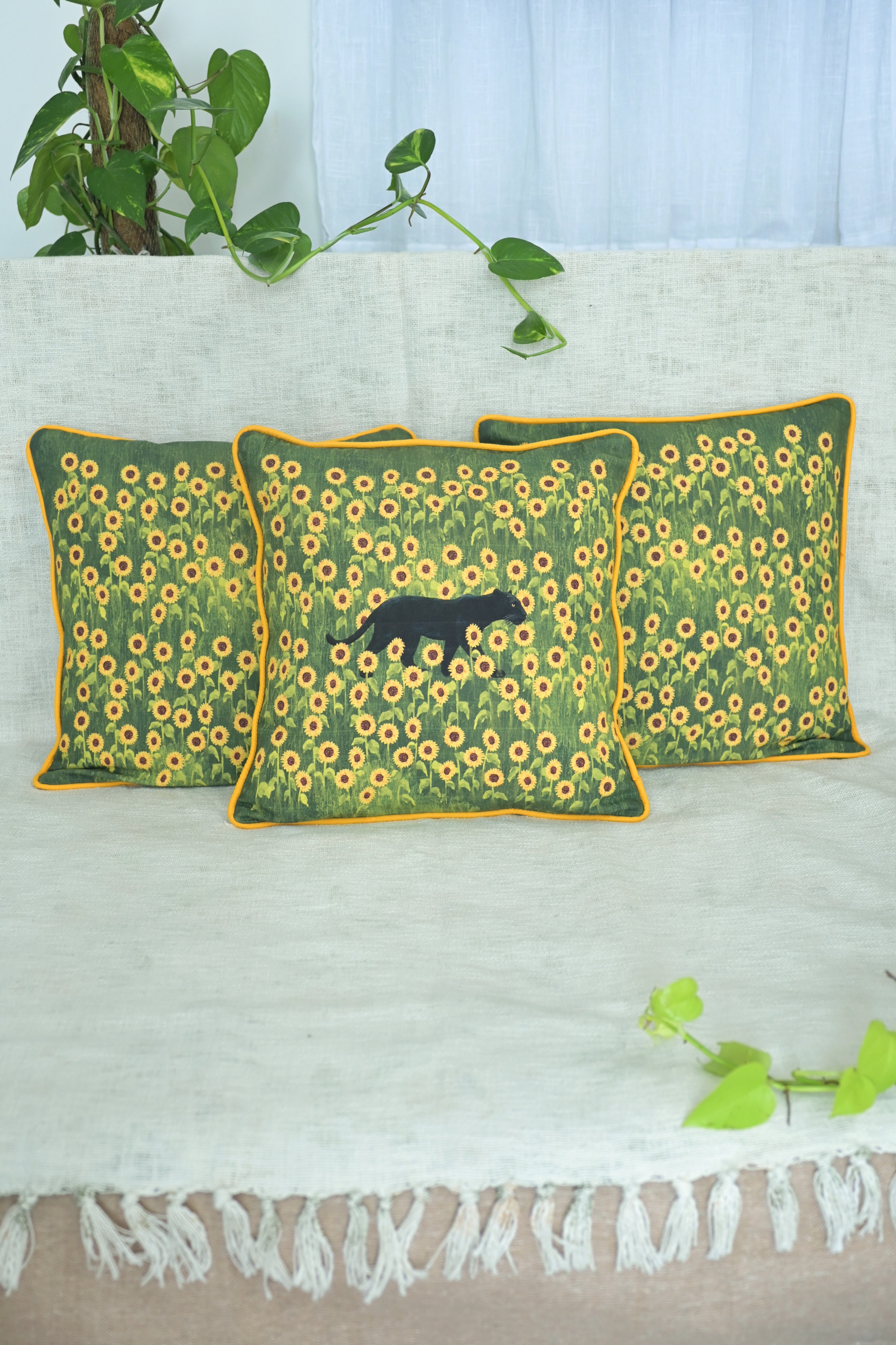 Black panther with a sunflower soul 🌼