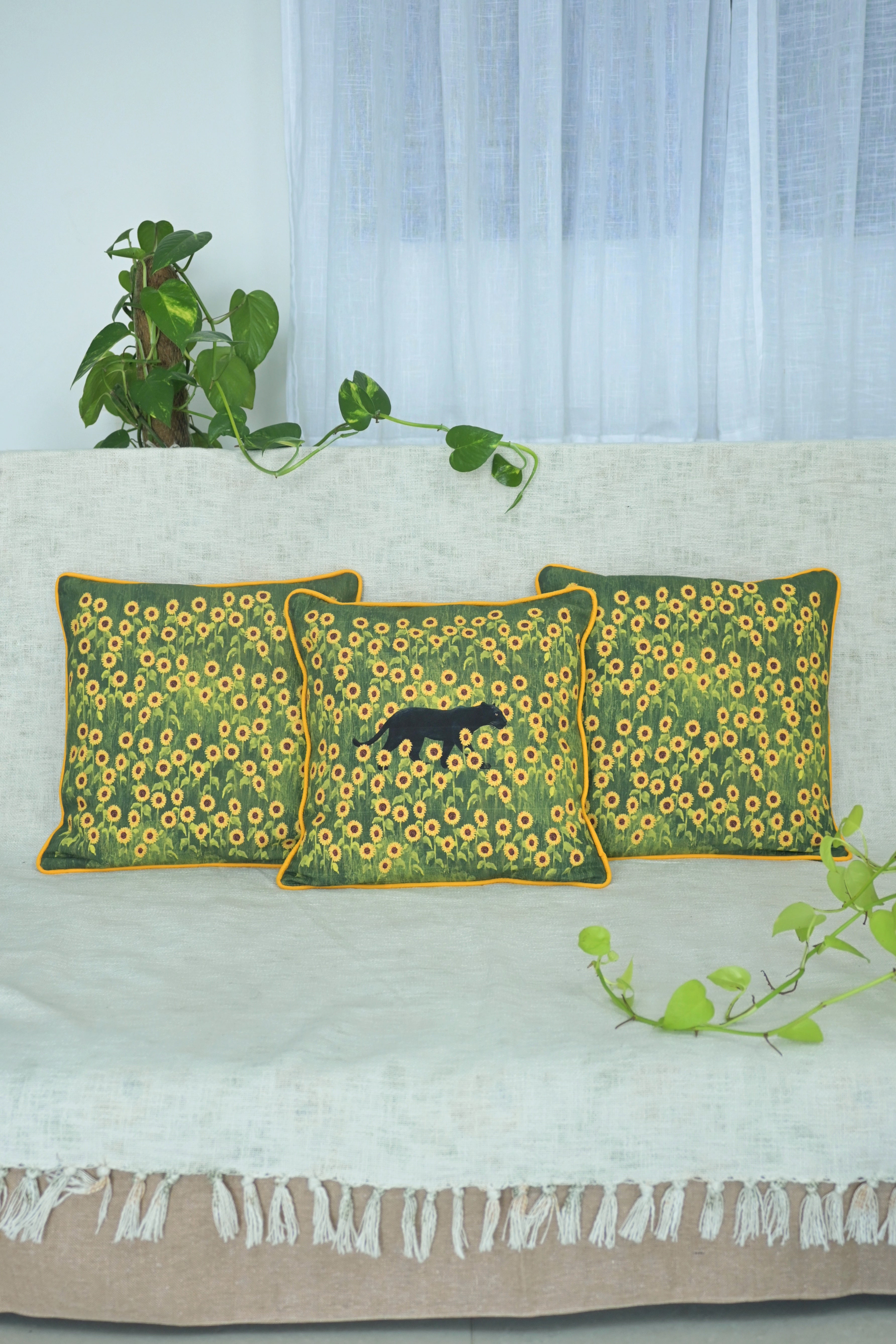 Black panther with a sunflower soul 🌼