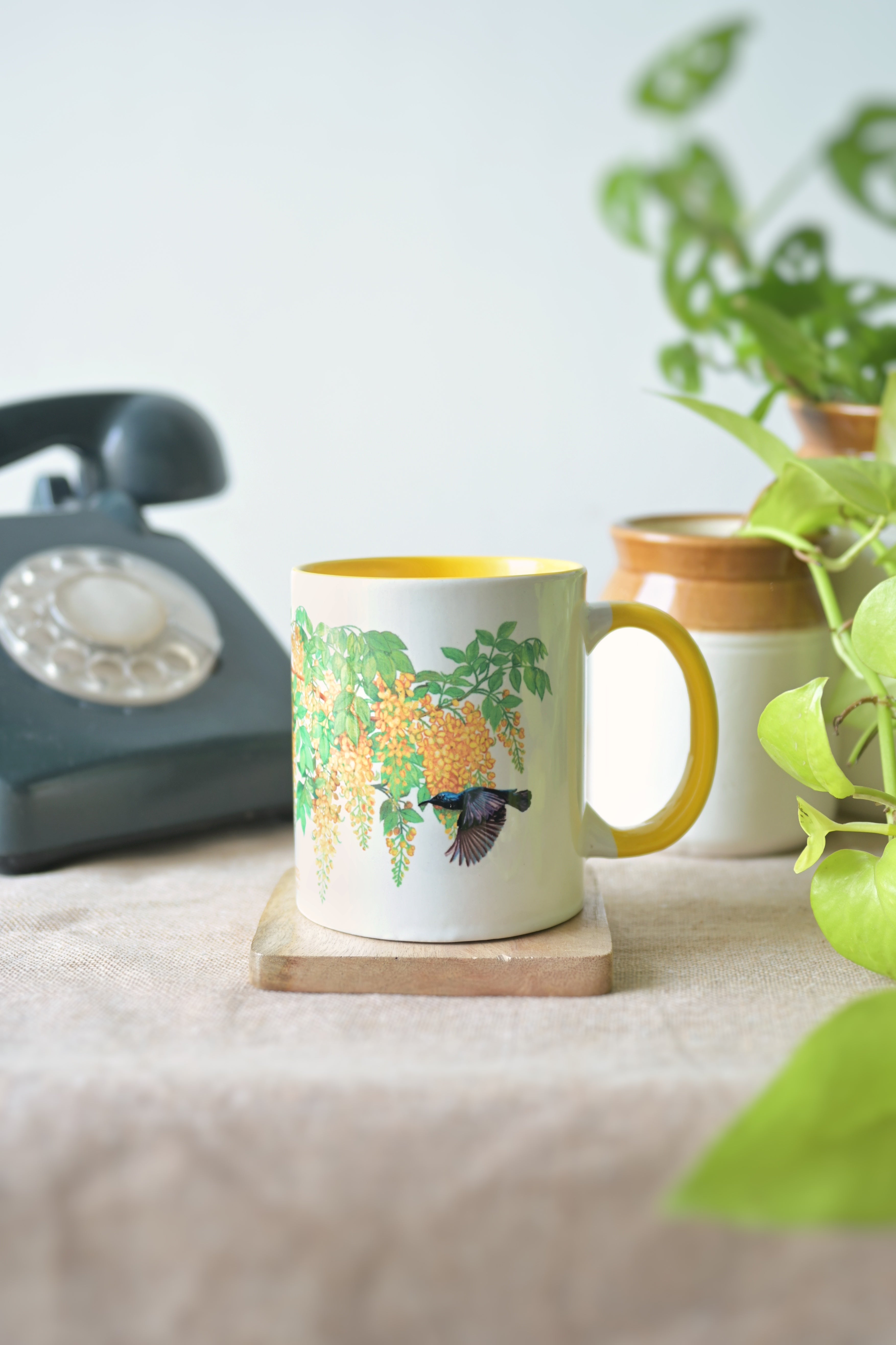 Golden rain where the sunbird plays (set of two)