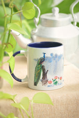 A peacock gracefully invites the rain