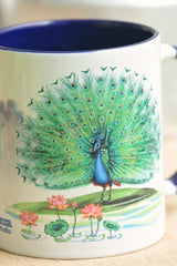 A peacock gracefully invites the rain