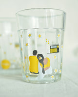 Love melodies with Frangipani (set of two) Crystal Glass