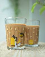 Love melodies with Frangipani (set of two) Crystal Glass