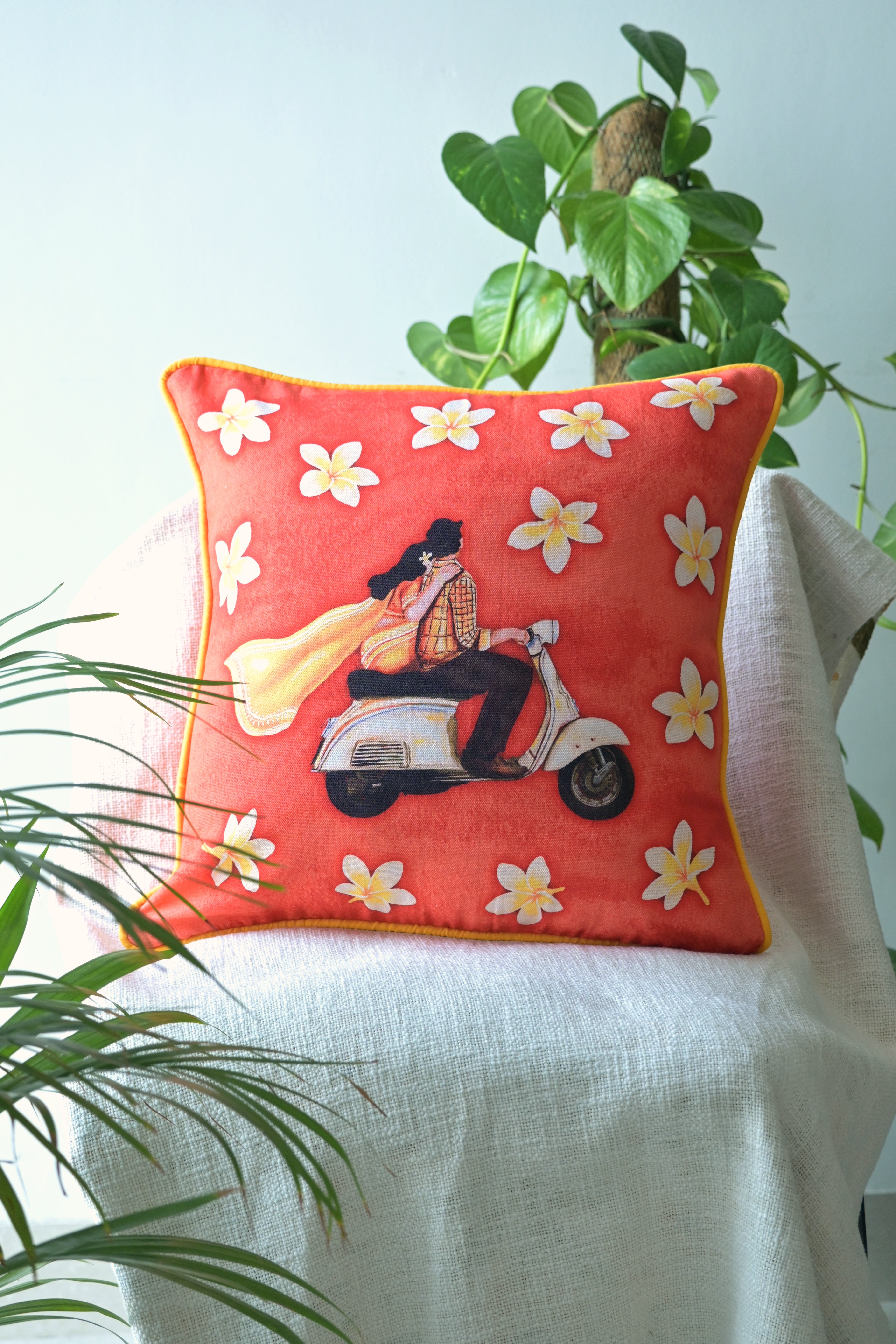 Retro scooter ride with Frangipani