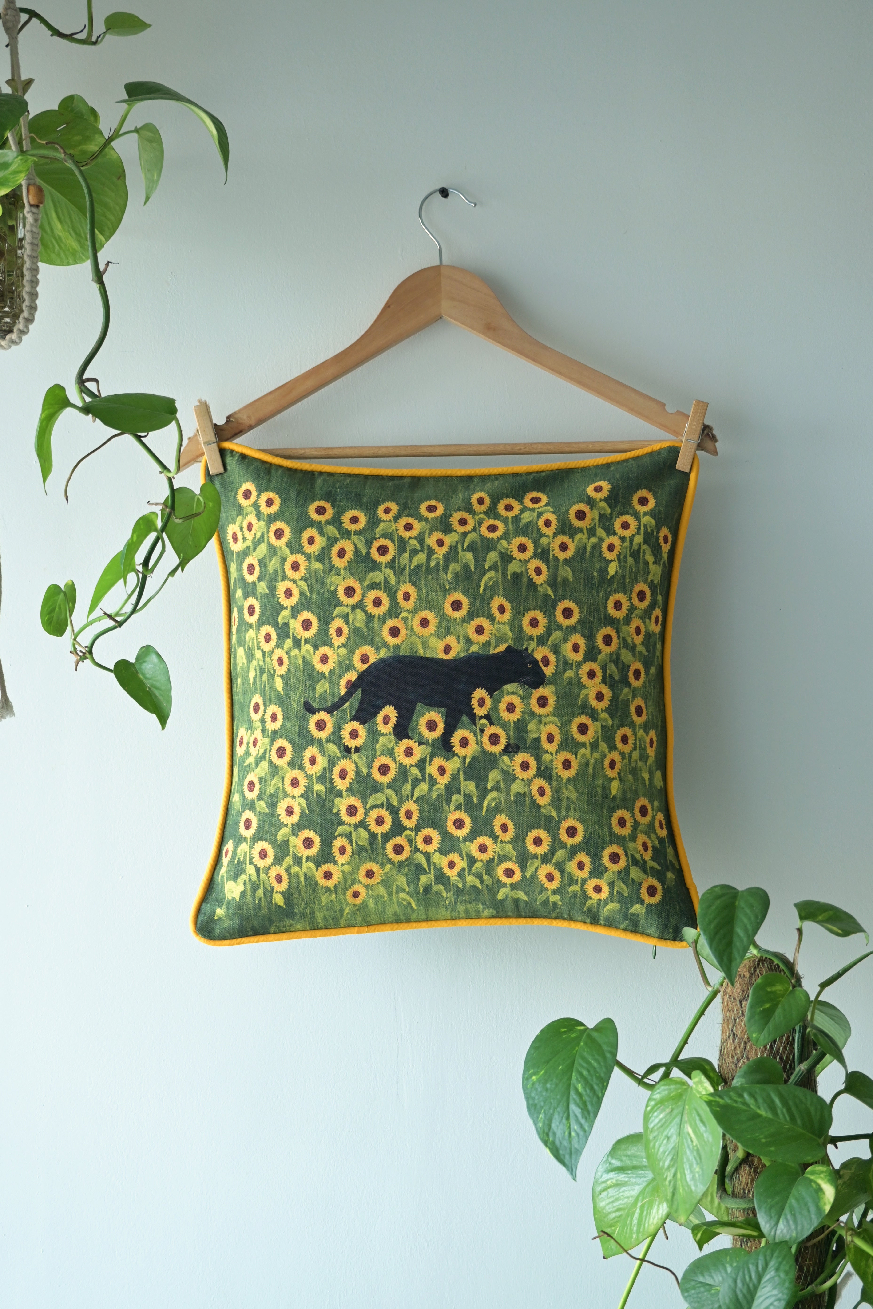 Black panther with a sunflower soul 🌼