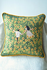 Running together in a Sunflower field (set of three)