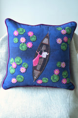 Boat ride in a quite Lotus pond